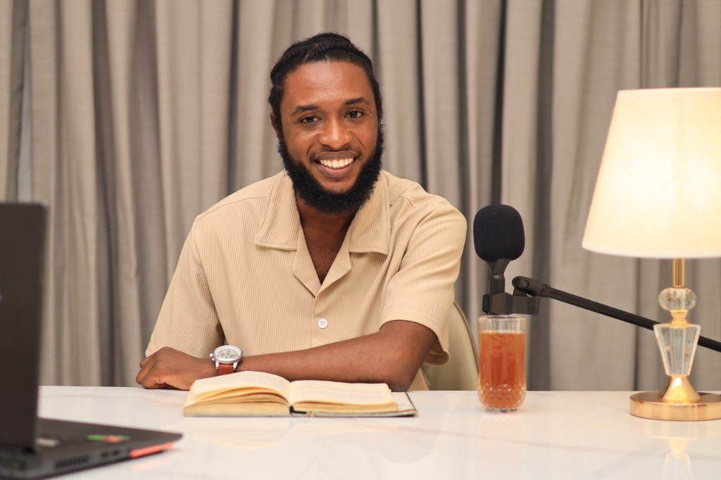 Pastor Kelvin at his desk
